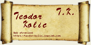 Teodor Kolić vizit kartica